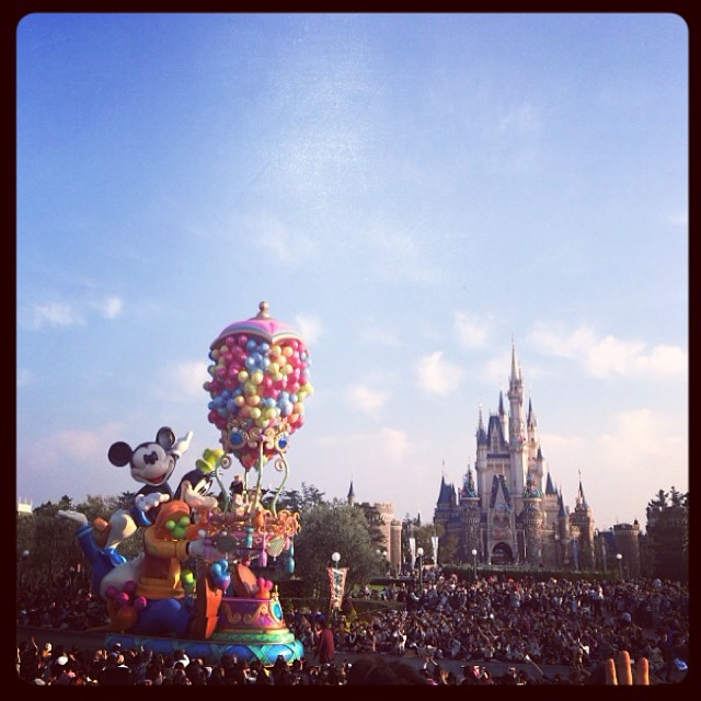 some kind of parade in the middle of a castle