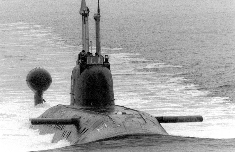 an old black and white po of an submarine