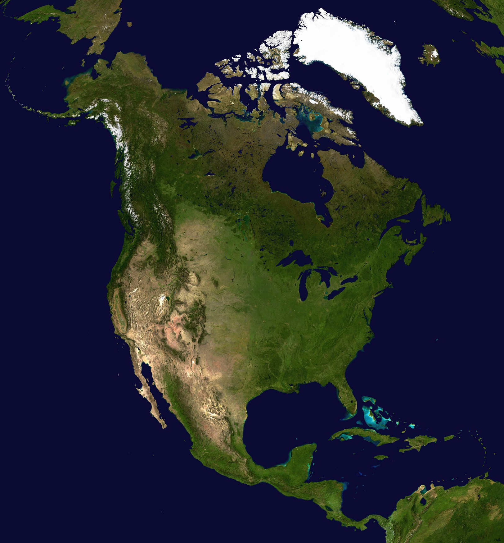a satellite image showing the arctic region