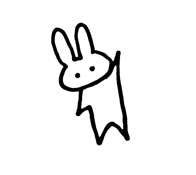 the drawing of a rabbit is drawn