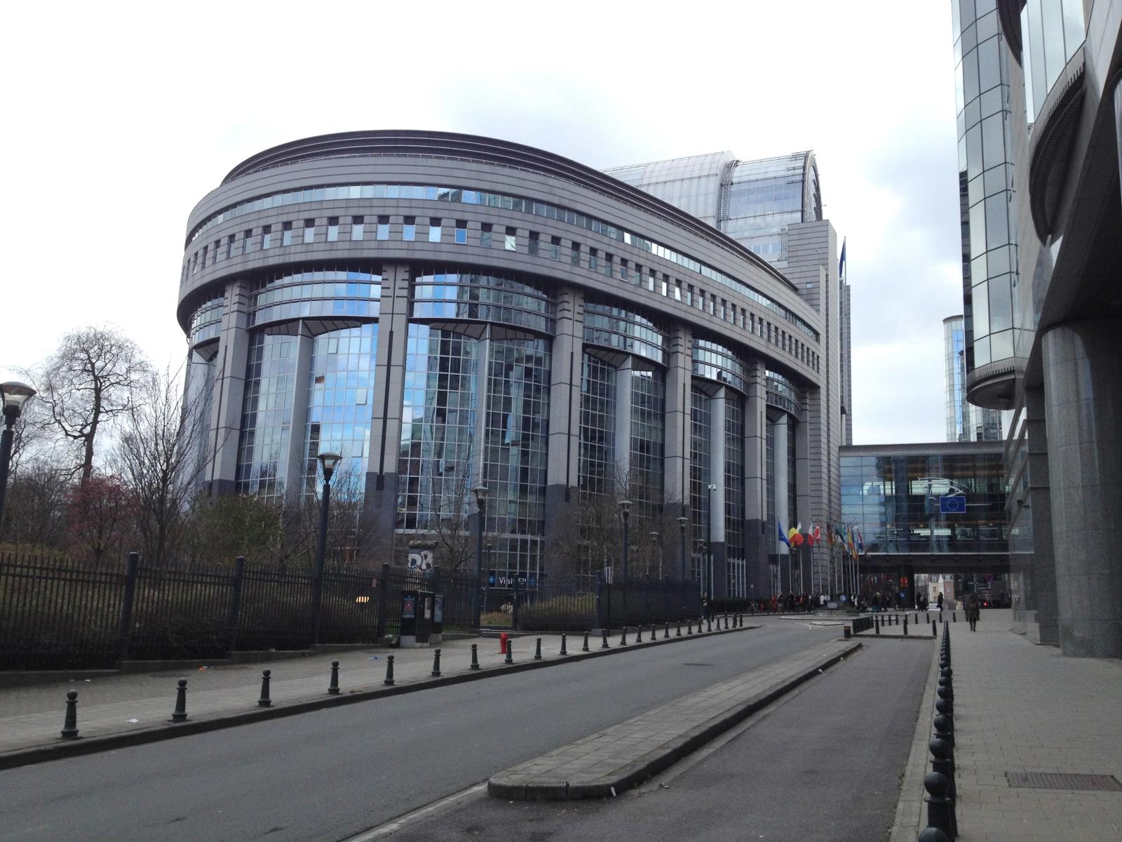 a very big and nicely decorated building in an open city