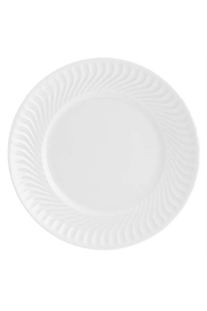 a white ceramic plate on a white background