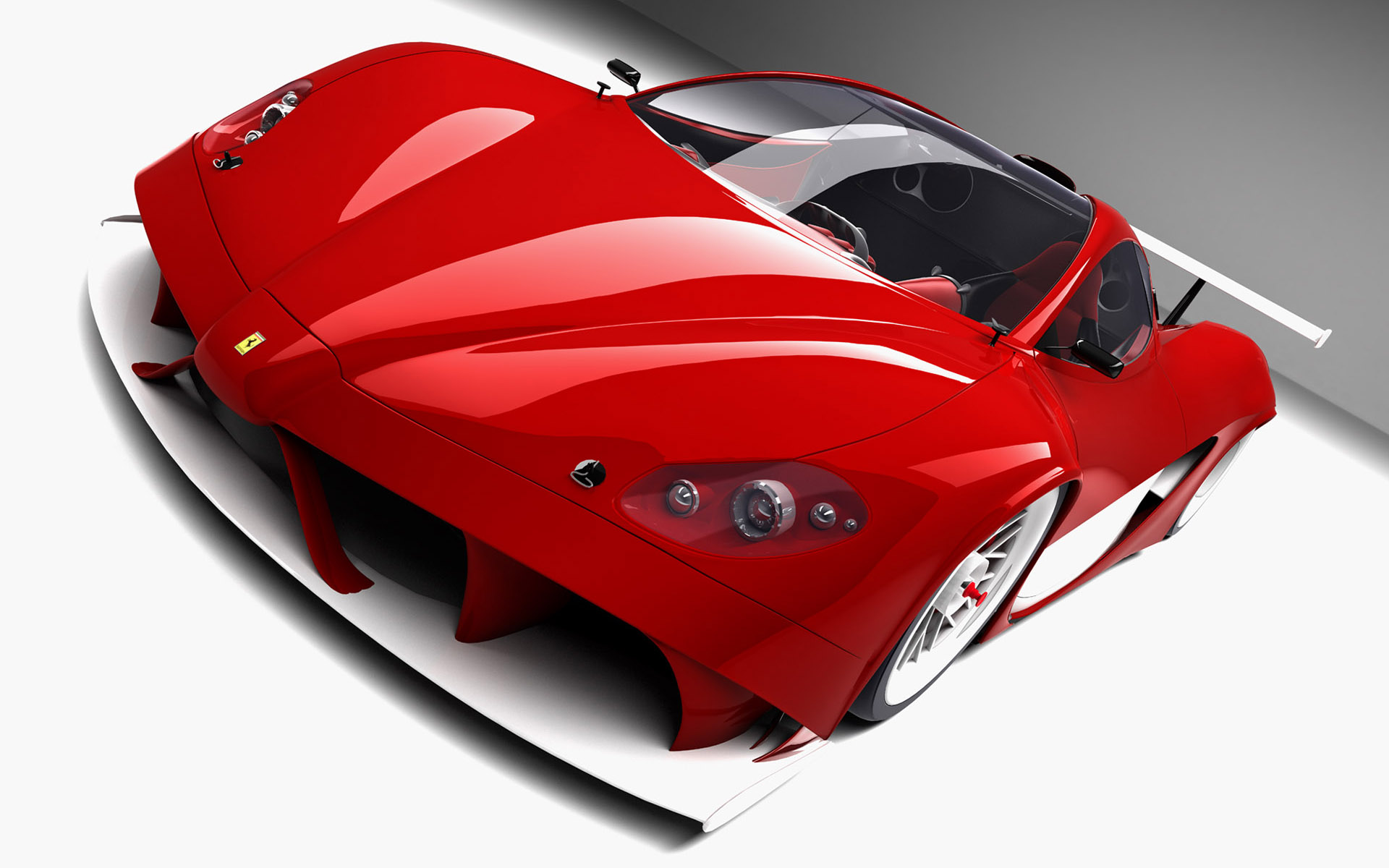 a red sports car on a white background