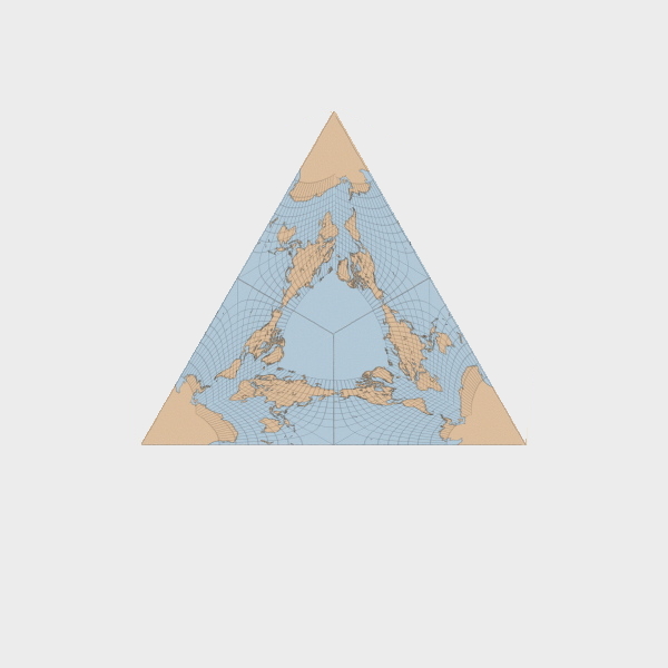 a triangle has a map of the world in it