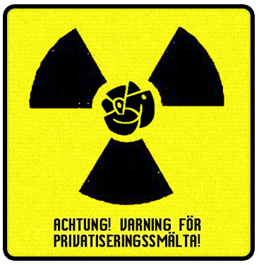 a yellow warning sign with black text on it