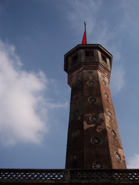 the view of the top of the tall tower