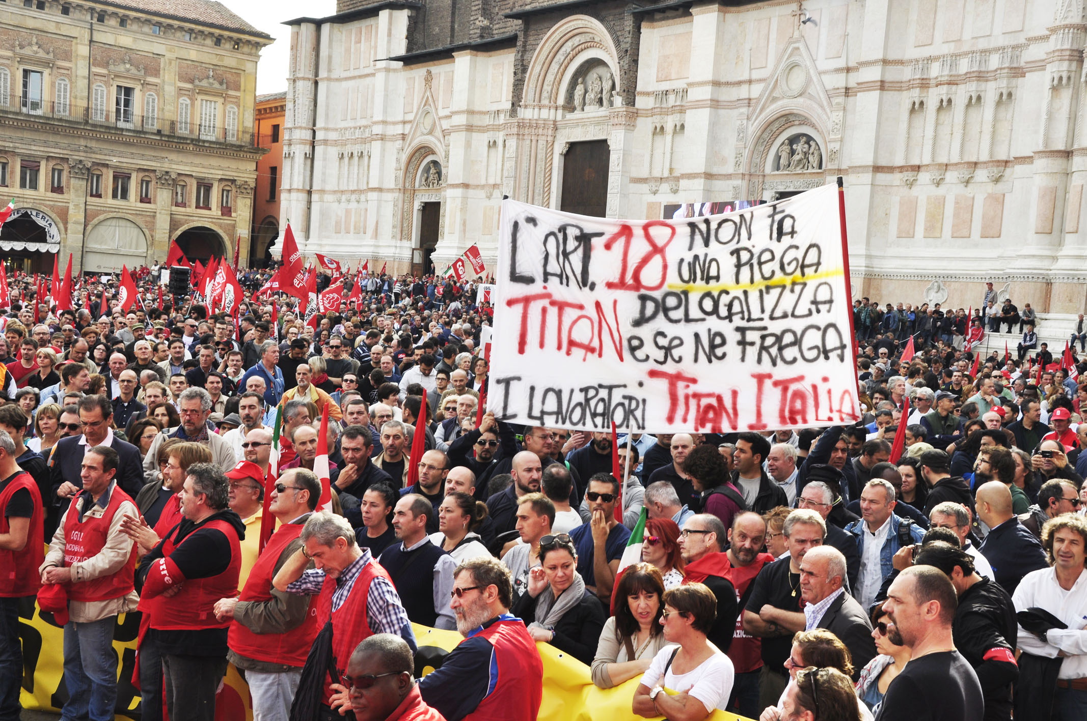 large crowd of people in the street during a protest