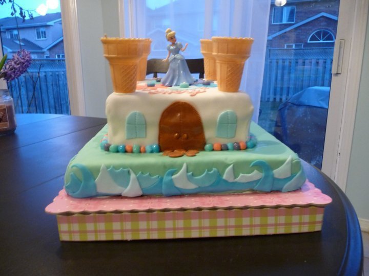 a very nice cake with a castle inside