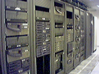 large group of metal items in a server area