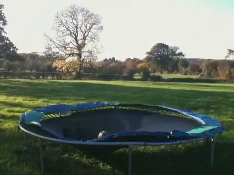 a pool is in the middle of a field