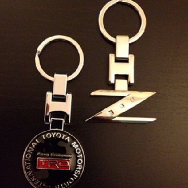 a pair of scissors and keychain for a key chain