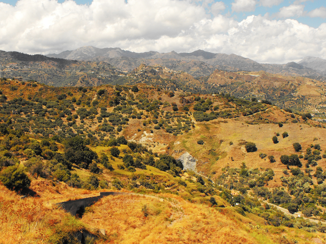 the beautiful view of the mountain range, from above