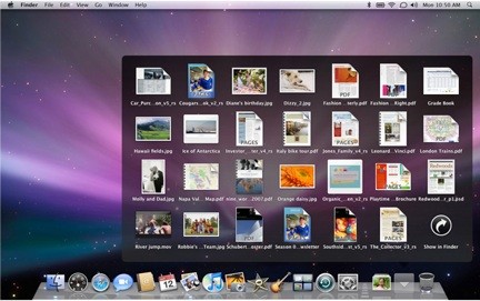 the wallpapers in the mac desktop is being displayed