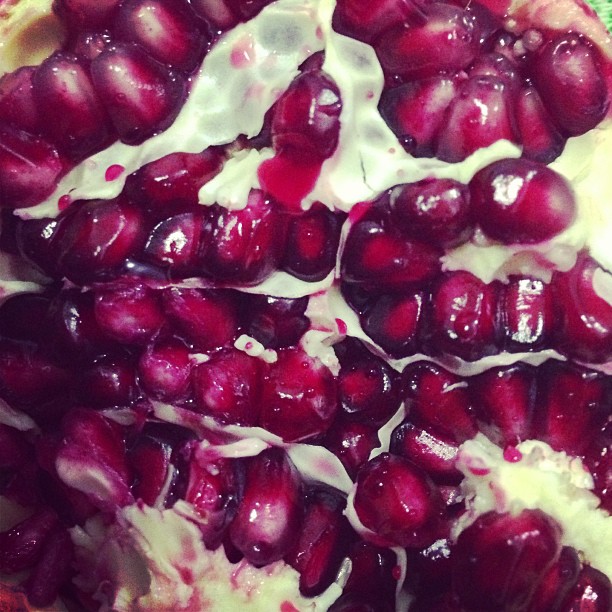 closeup view of a pie filled with cherries and whipped cream