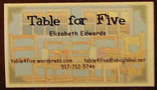 a po with a table for five logo