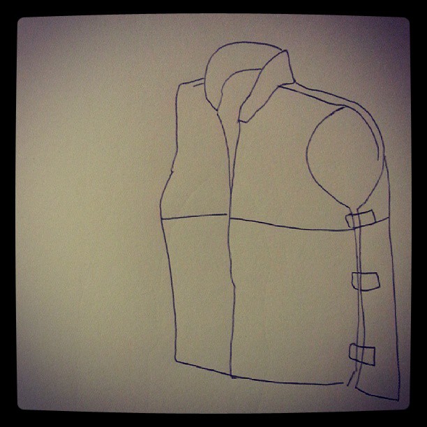 a drawing of a vest with a vest on it