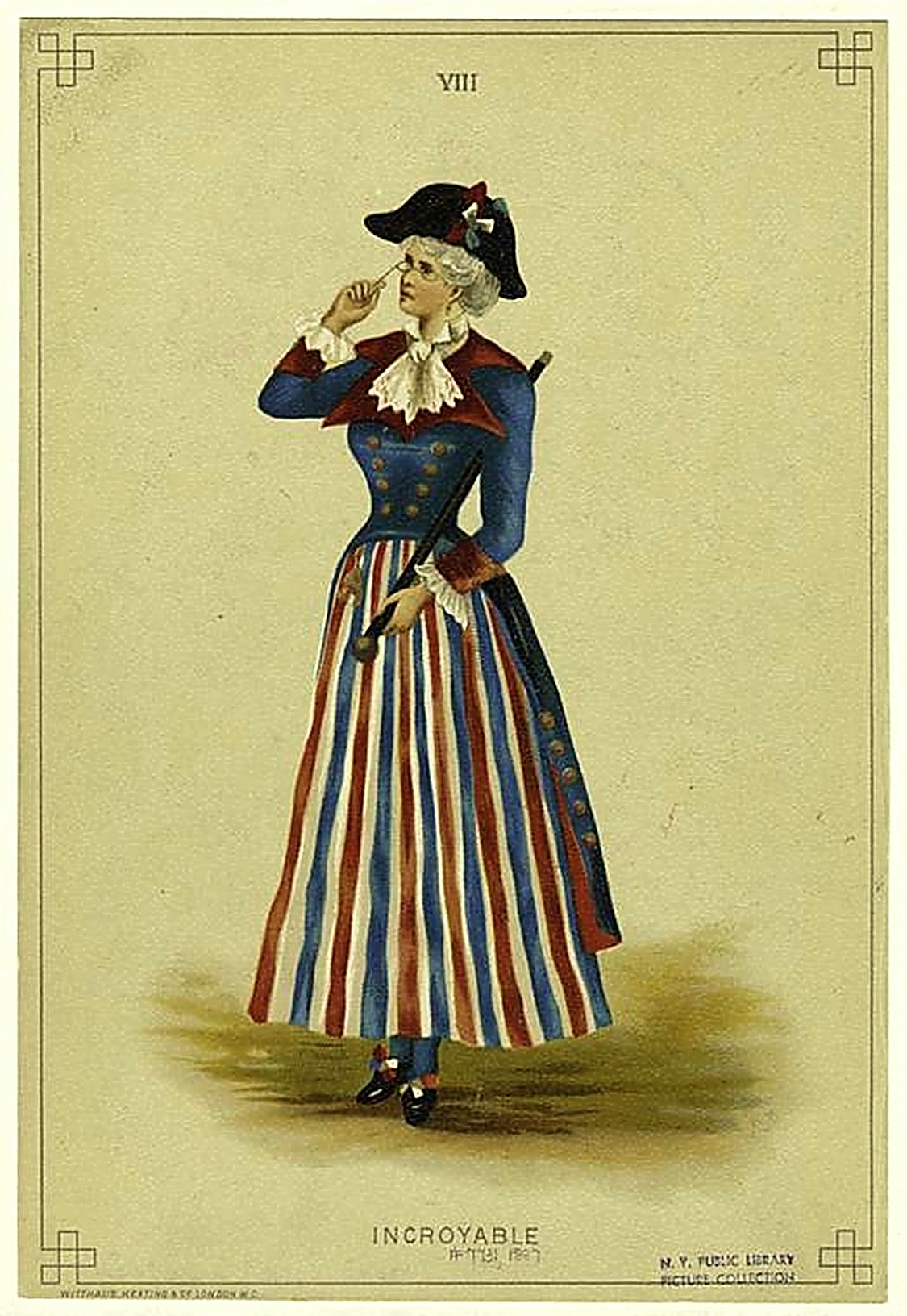 a drawing of a woman in a dress with a hat