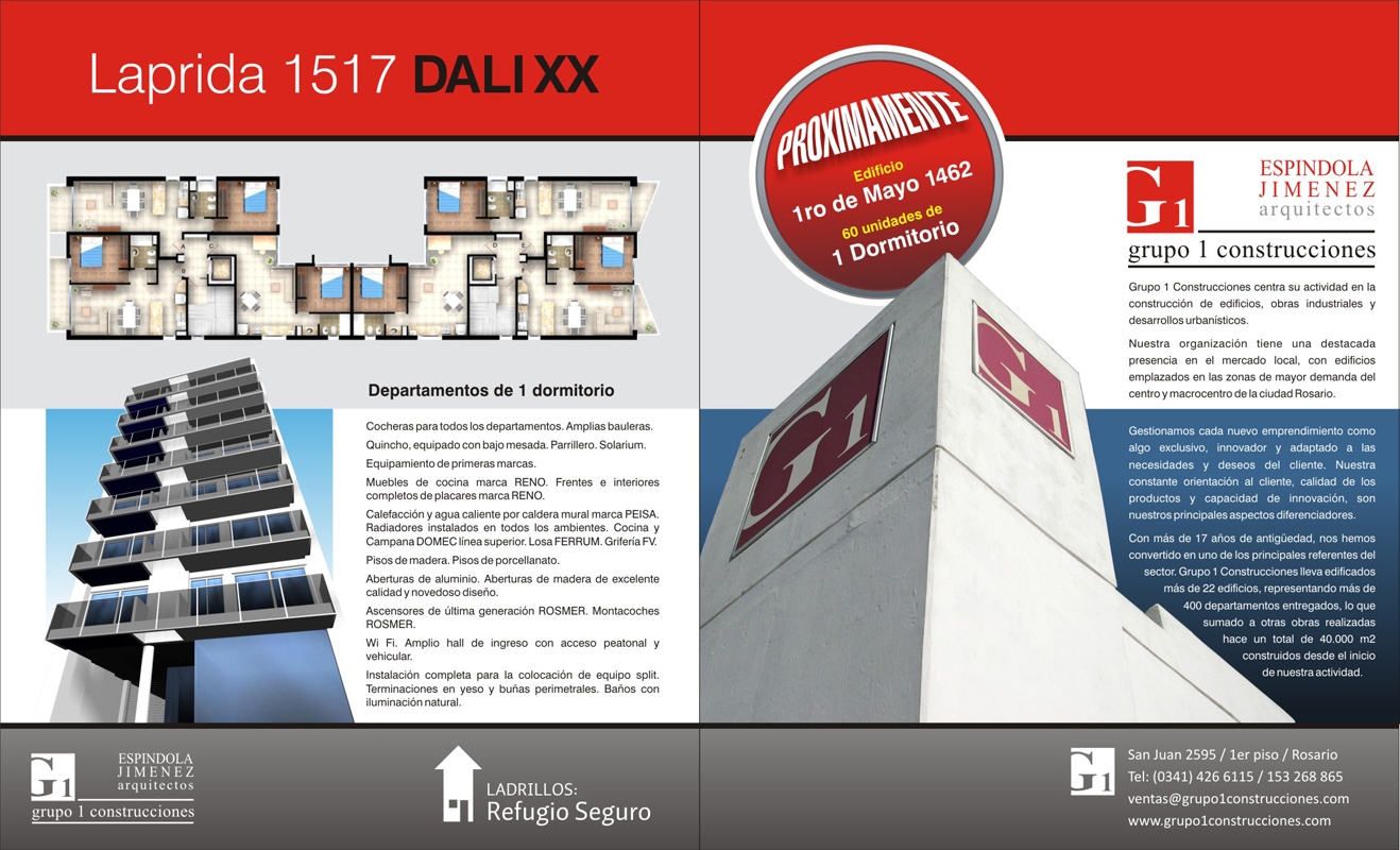 a brochure with several buildings in it