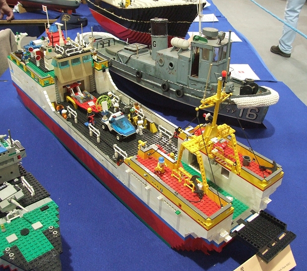 toy boats on display in a booth for people