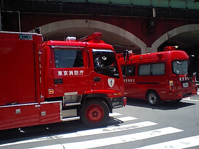 two fire trucks parked next to each other