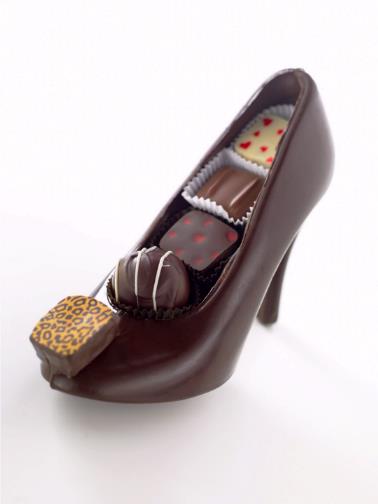 chocolate shoe decoration that is not on the heel