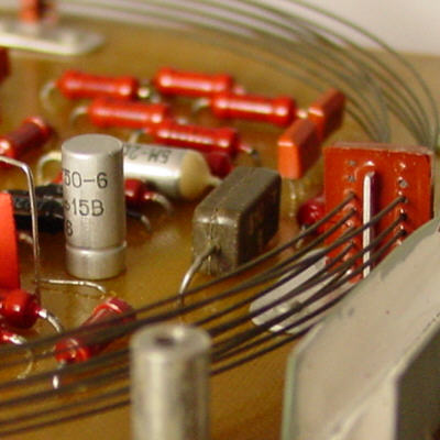 a close up of a circle of electronic components