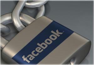 the word facebook on the front of a lock
