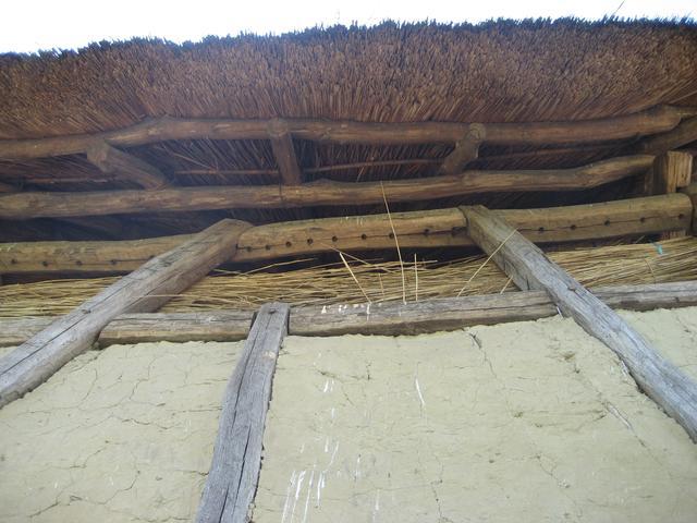 a thatched hut roof made of straw