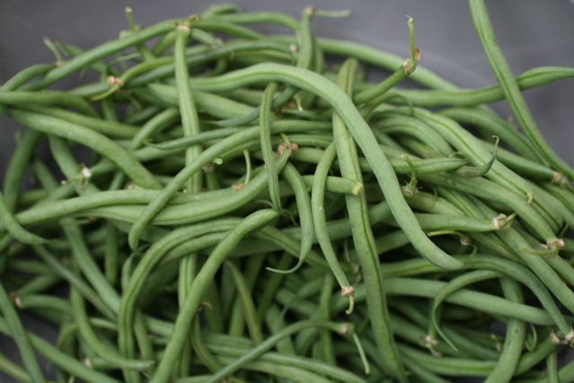 a pile of green beans laying next to each other