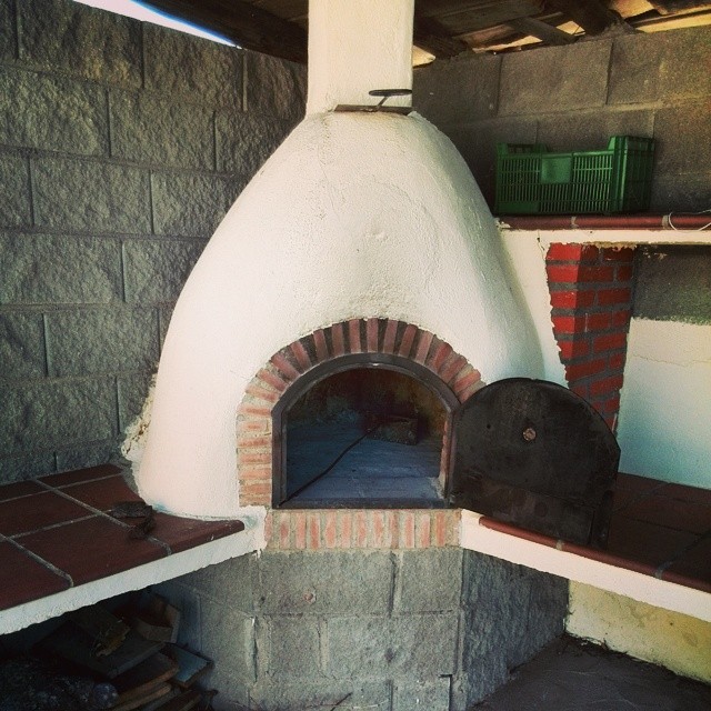 the old brick oven is very large and clean