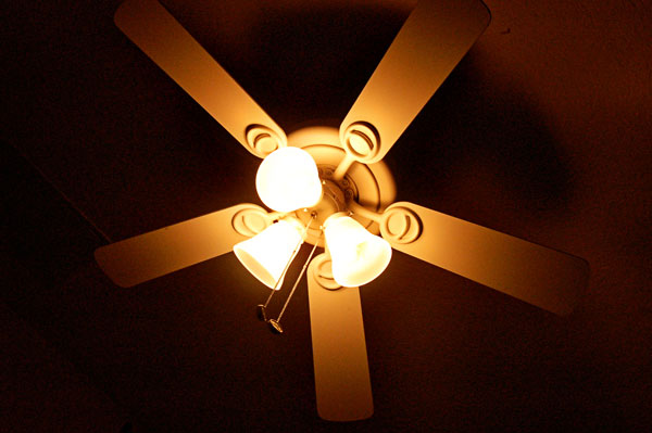 an image of a ceiling fan with light bulbs