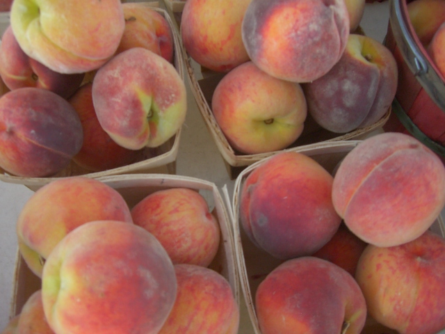 peaches and peaches are packaged for sale