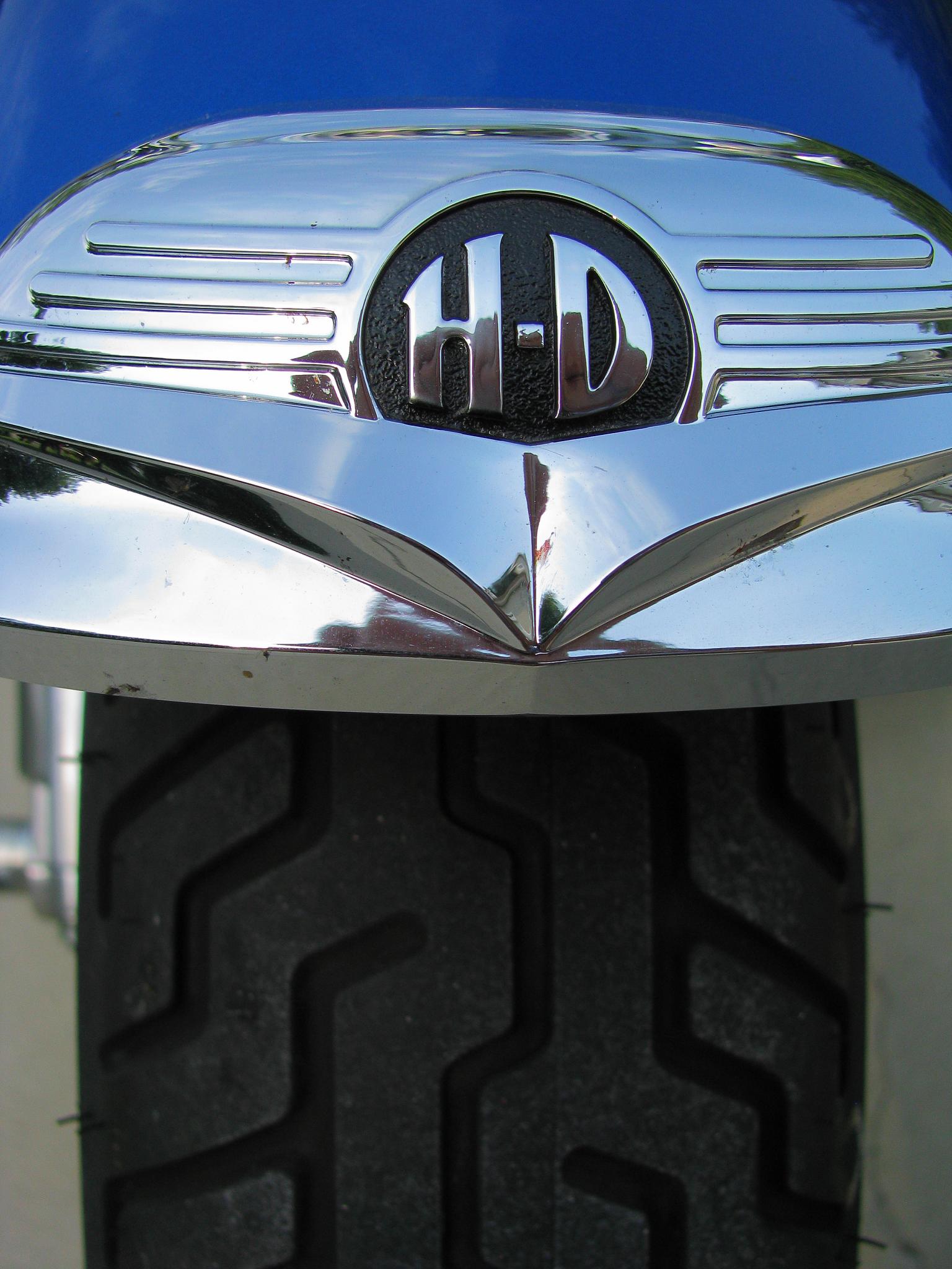 close up of the emblem on a motorcycle