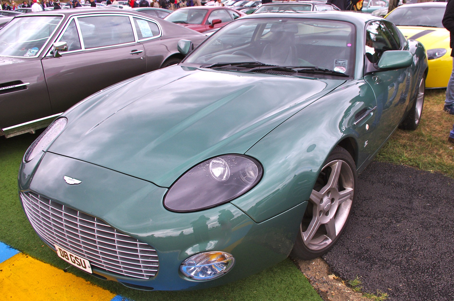 a car that is sitting on the ground in a parking lot