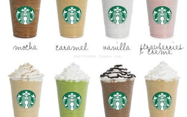 a set of six different starbucks cup icons