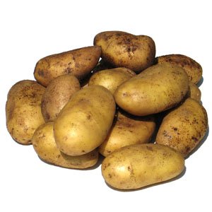 potato potatoes on white background piled in a pile