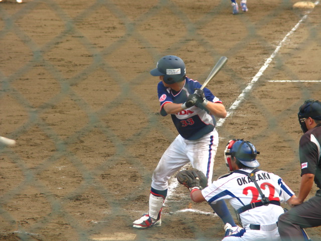 a player is up to bat at a baseball game