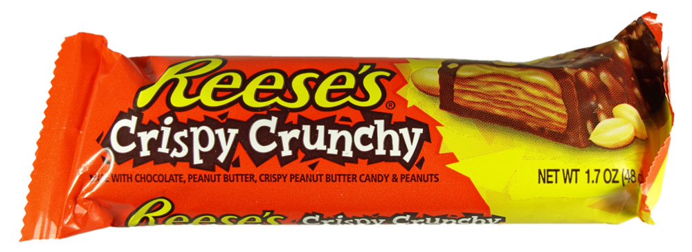 reeses crispy crunchie is being sold on a white background