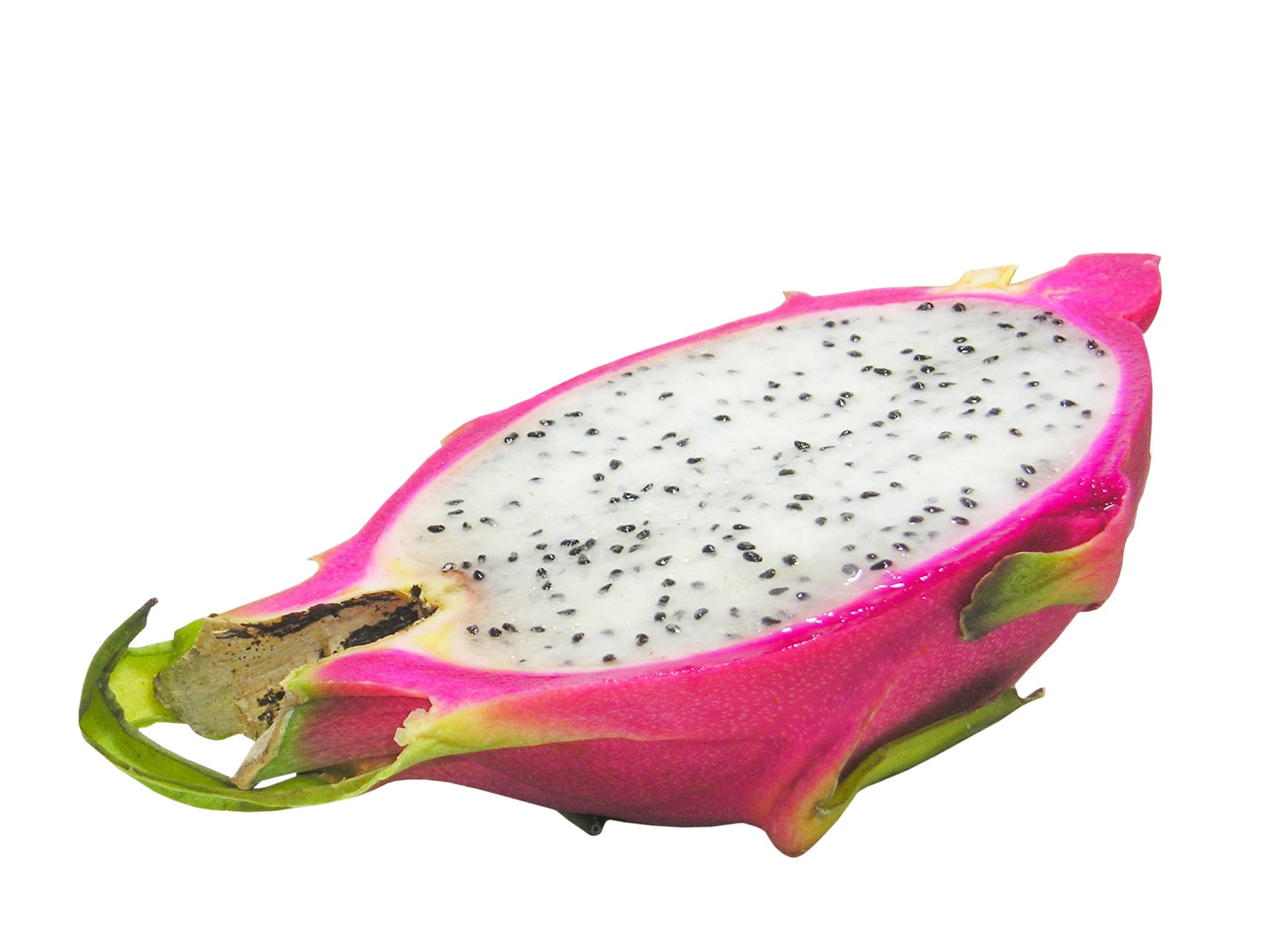 a dragon fruit cut in half to eat