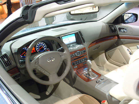 the interior of an open car with dashboard controls