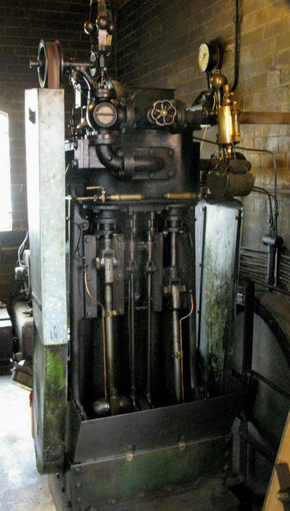 this is an old steam engine in a building