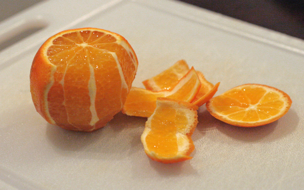 sliced orange slices on top of a counter