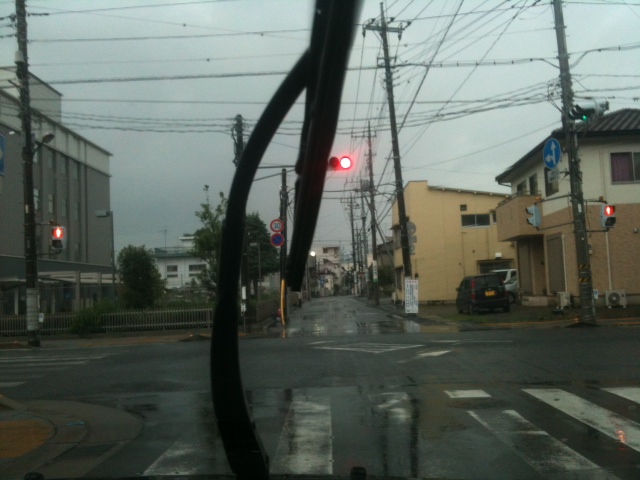 this is an intersection with power lines in the background