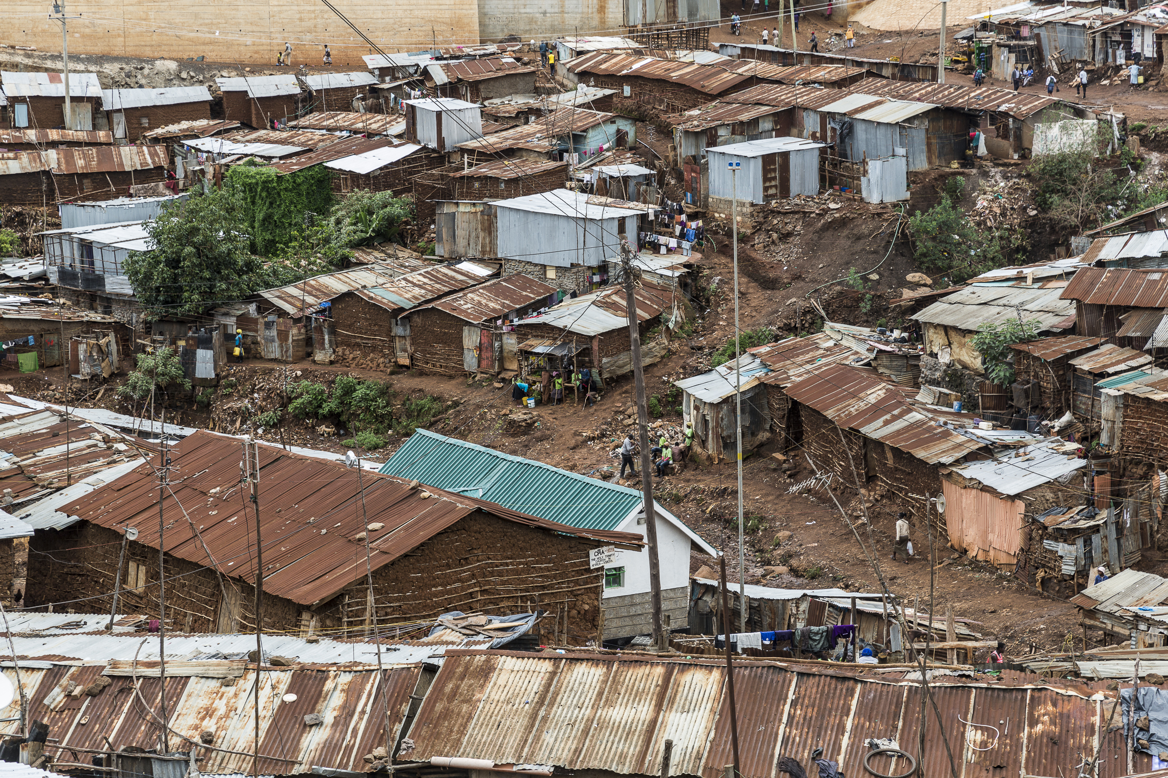 small village with rusted roofs and dry roofs