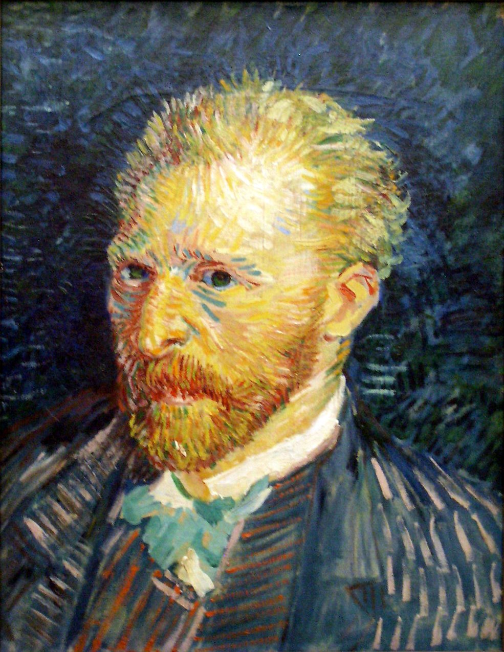 a painting of a man with a tie and coat
