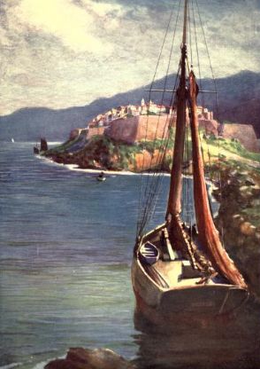 painting of a sailing boat in the water
