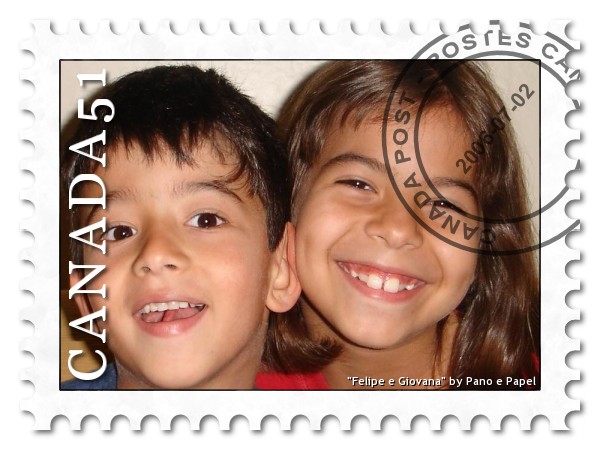 two s are on a postage stamp together