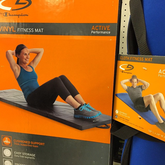 an advertit is displayed for active fitness, on top of a gym mat