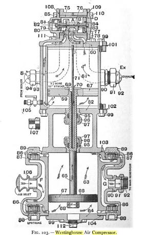 the diagram shows the engine and parts for a two - cylinder air conditioner