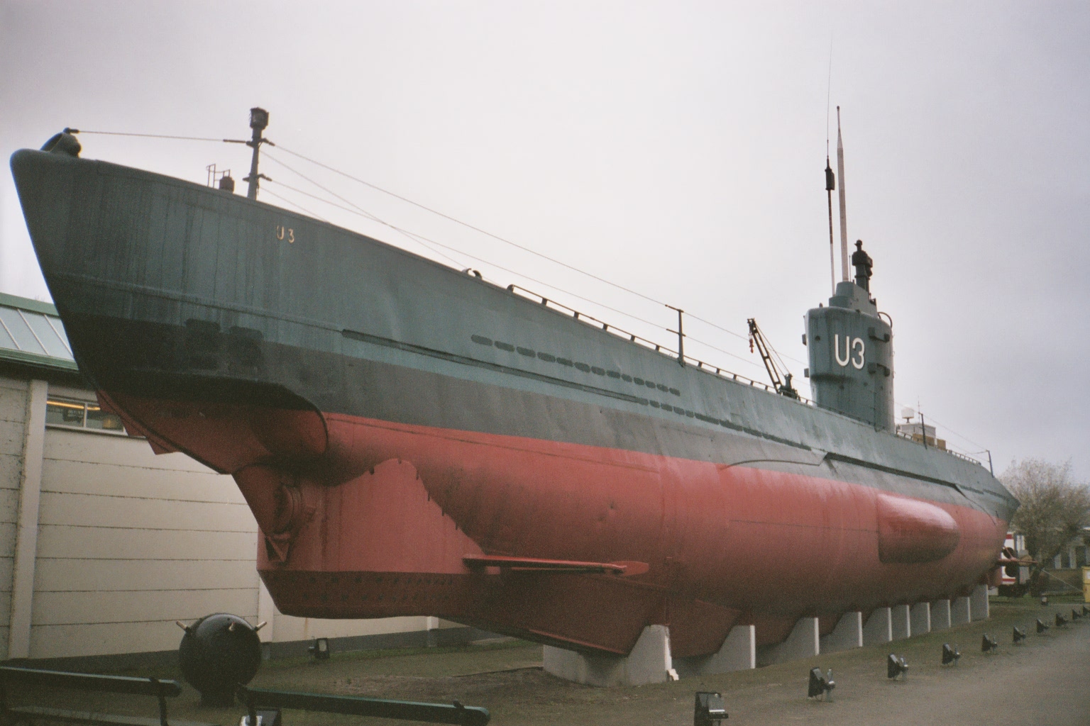 a ship is shown parked in the middle of the day